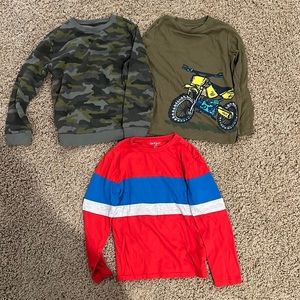 Cat and jack long sleeve shirts, boys size small 6-7